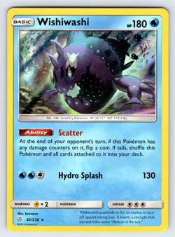 Wishiwashi 62/236 2019 S&M Cosmic Eclipse Pokemon Card Holo Rare - Nm/Vlp - Image 1