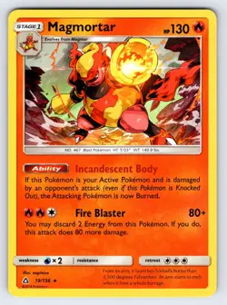 Magmortar 19/156 2018 S&M Ultra Prism Pokemon Card Nintendo Holo Rare - Nm - Image 1