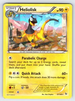 Heliolisk 37/106 2014 XY Flashfire Pokemon Card TCG Cracked Ice Holo Promo - Lp - Image 1