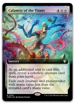 Calamity of the Titans (Extended Art) #745 (Foil) NM Commander Masters Magic MTG - Image 1