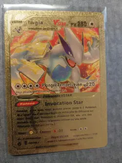 LUGIA VSTAR GOLD FOIL CARD RARE FAN ART POKEMON LP - Image 1