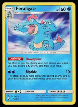 Feraligatr 24/70 Holo Rare Dragon Majesty Pokemon Card - Image 1