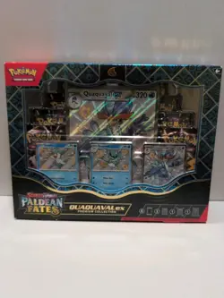 Pokemon TCG Scarlet & Violet Paldean Fates Quaquaval EX Premium Factory Sealed - Image 1