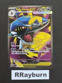 Pokemon Mega Sharpedo ex 113/094 Me02: Phantasmal Flames Ultra Rare Holo - Image 1