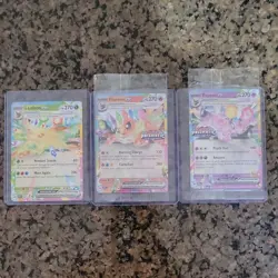 Pokemon TCG Prismatic Evolutions Leafeon GX Flareon GX Espeon GX Foil Lot - Image 1