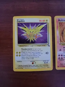 Pokemon 99 Fossil Set [Holo] Zapdos, Articuno, Moltres [NM] Legendary Birds - Image 2