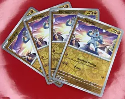 4X Pokemon TCG Machop 066/165 REVERSE HOLO Scarlet & Violet 151 English NM - Image 1