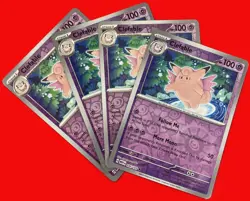 4X Pokemon TCG Clefable 036/165 REVERSE HOLO Scarlet & Violet 151 English NM - Image 1