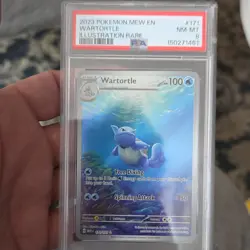 Pokemon Wartortle 171 Scarlet & Violet 151 Illustration Rare Holo PSA 8 2023 - Image 1