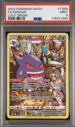 2022 POKEMON SWORD & SHIELD LOST ORIGIN #TG06 FULL ART/GENGAR PSA 9 - Image 1