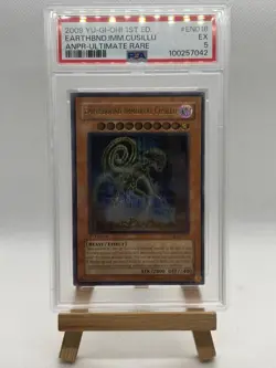 2009 YUGIOH 1ST ANPR-EN016 EARTHBOUND IMMORTAL CUSILLU ULTIMATE Rare PSA 5 - Image 1