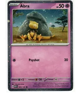 POKEMON ABRA 063/165 COSMOS HOLO NICE SWIRL SCARLET & VIOLET 151 CARD - Image 1