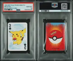1999 BICYCLE POKEMON MINI PLAYING CARDS BLUE DECK PIKACHU PSA 10 - Image 4