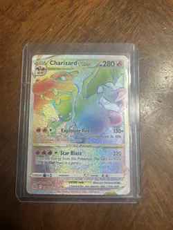 Pokemon TCG Charizard VSTAR Rainbow Secret Rare Card Brilliant Stars 174/172 - Image 1