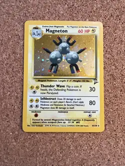 Pokemon TCG Magneton Base Set 2 9/130 Unlimited Holo Rare Card WOTC - Image 1