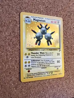 Pokemon TCG Magneton Base Set 2 9/130 Unlimited Holo Rare Card WOTC - Image 2