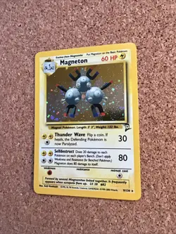 Pokemon TCG Magneton Base Set 2 9/130 Unlimited Holo Rare Card WOTC - Image 3