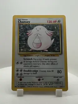 Chansey Holo 3/102 Base Set Unlimited Pokemon Card WOTC Vintage MP - Image 1