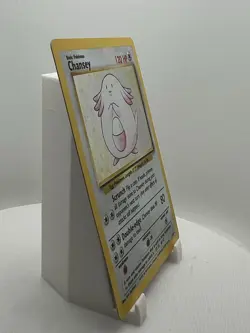 Chansey Holo 3/102 Base Set Unlimited Pokemon Card WOTC Vintage MP - Image 3