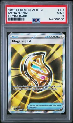 2025 Pokemon MEG EN-Mega Evolution #171 Mega Signal PSA 9 Mint Ultra Rare Card - Image 1