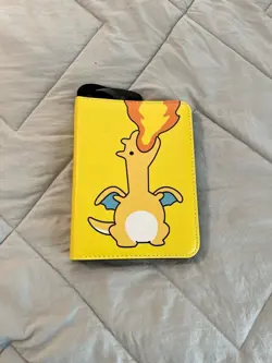 Charizard Style 4-Pocket Neon Yellow Trading Card Binder with 400 Card Capacity - Image 1
