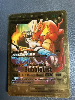 Pokemon Gold Card Basic Charizard And Blastoise GX Hp 342 - Image 1