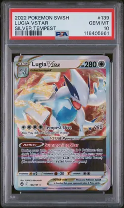 PSA 10 Lugia VSTAR 139/195 Silver Tempest Holo Pokemon Card - Gem Mint - Image 1