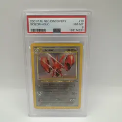 2001 Pokemon Neo Discovery Scizor Unlimited Holo #10 PSA 8 Graded Pokemon Card - Image 1