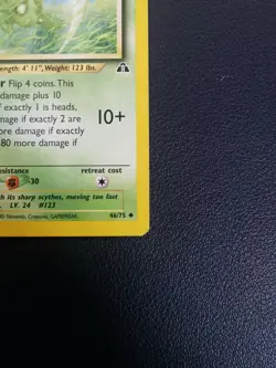 Pokemon Card Scyther 46/75 Neo Discovery Uncommon - Image 5