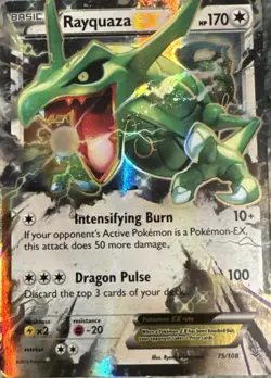 Pokemon TCG Rayquaza EX Ultra Rare Card 75/108 XY: Roaring Skies - Image 1