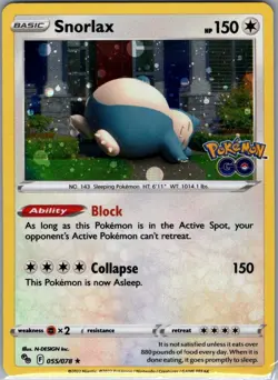 Snorlax - (Cosmos Holo) 055/078 Holo - Pokemon Card - NM - Image 1