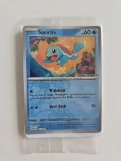 Pokemon TCG Squirtle Stamped Holo Promo Card 007/165 Pokemon Center Sealed - Image 1