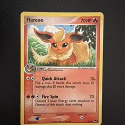 Pokemon Flareon Holo Rare Card 2/17 Pop Series 3 MP - Image 1