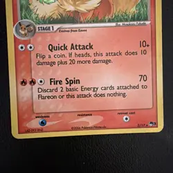 Pokemon Flareon Holo Rare Card 2/17 Pop Series 3 MP - Image 4