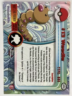 Weedle NM 13 Pokemon Topps Chrome Card - Image 2