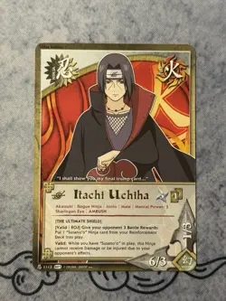 Itachi Uchiha Naruto CCG Word Foil Card – NM – Akatsuki – Sharingan 1sr Edition - Image 1
