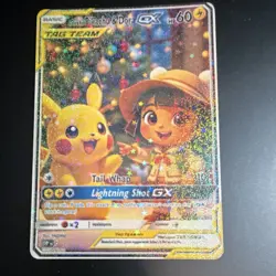 Custom TCG Fan Art Card - Pikachu / Dora - Image 1