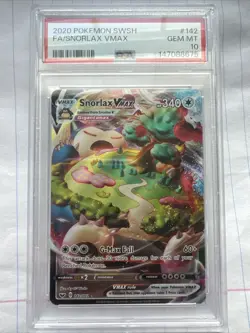 Snorlax VMAX 142/202 SWSH01 Sword & Shield Holo Card PSA 10 - Image 1