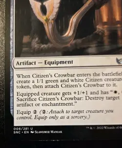 Citizen's Crowbar 008/281 Uncommon Streets Of New Capenna Magic: The Gathering - Image 4