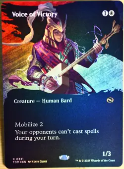 Voice of Victory (Borderless) Foil - Tarkir: Dragonstorm , Rare #0331 Near Mint - Image 1