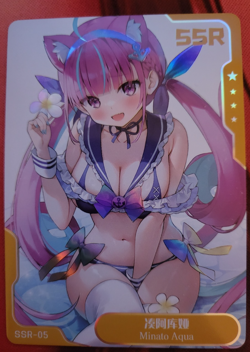 Senpai Goddess Haven 6 - SSR-005 - Minato Aqua - Waifu Card - Image 1