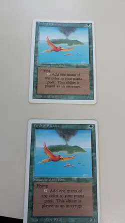 Lot Of 2 Birds Of Paradise - Mtg - Revised Edition - Magic The Gathering - Image 1