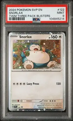 Snorlax #122 - Pokemon Cosmo Holo Black Star Promo - PSA 9 - Image 1
