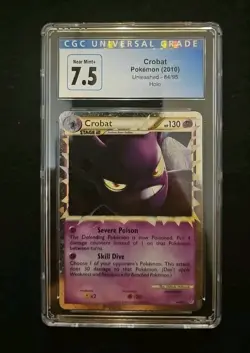 Pokemon Card CGC 7.5 Crobat 84/95 HGSS Unleashed Prime Holo 2010 - Image 1