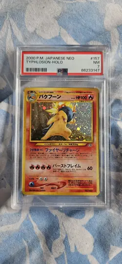 Typhlosion Card #157 Neo Genesis Holo PSA 7 Japanese Pokemon Graded - Image 1