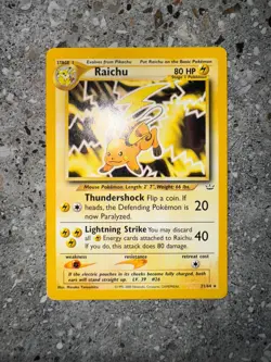 Pokemon TCG Cards Raichu 21/64 Neo Revelation Rare - Image 3