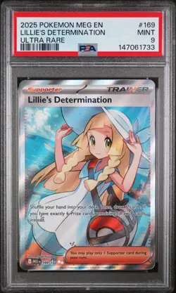2025 POKEMON MEG EN-MEGA EVOLUTION ULTRA RARE #169 LILLIE'S DETERMINATION PSA 9 - Image 1