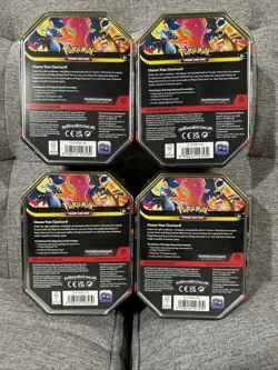 (4) Pokemon TCG Mega Charizard X & Y Tins Brand New & Sealed Lot Of 4 - Image 2