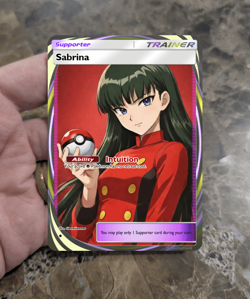 Sabrina Trainer Support Full Art Custom Pokemon Tcg - Image 1