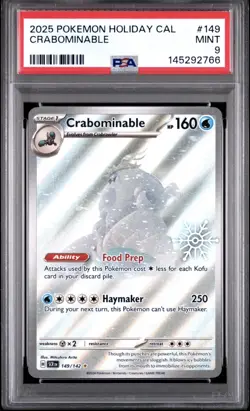 2025 POKEMON HOLIDAY CALENDAR #149 CRABOMINABLE PSA 9 - Image 1